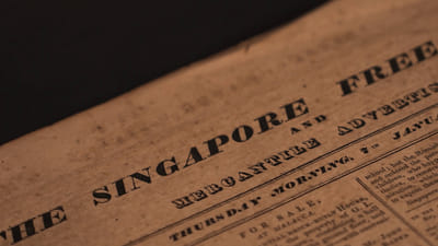 A newspaper masthead titled The Singapore Free Press.