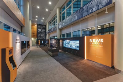 A photo showing an overview of the News Gallery exhibition.