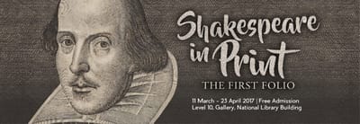 A title card labelled: Shakespeare in Print.